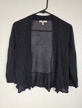 Roz & Ali Sparkling Black Small Cropped Cardigan